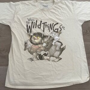 Where the Wild Things Are Graphic T-Shirt Mens XL Cream Maurice Sendak Book Tee